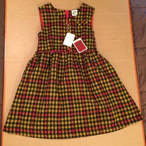 yow hwa children's wear fancy wool dress flannel plaid nos deadstock vtg youth